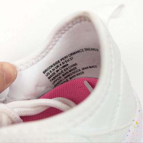 Fabletics White Pink Speckle Brookside Performance Sneaker Size 6.5 - Picture 10 of 10